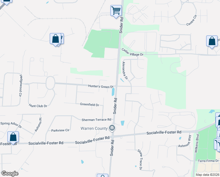 map of restaurants, bars, coffee shops, grocery stores, and more near 6065 Bugle Court in Mason