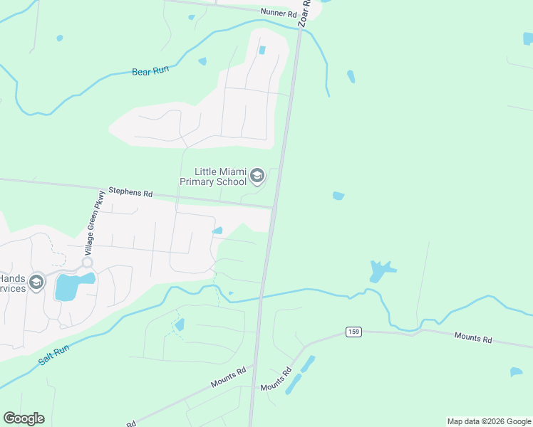 map of restaurants, bars, coffee shops, grocery stores, and more near 1593 Stephens Road in Maineville