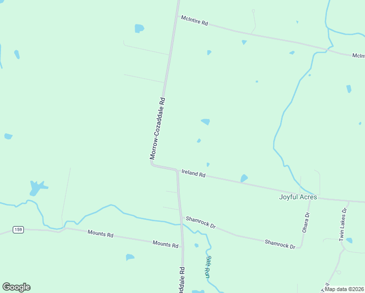 map of restaurants, bars, coffee shops, grocery stores, and more near 2594 Ireland Road in Morrow