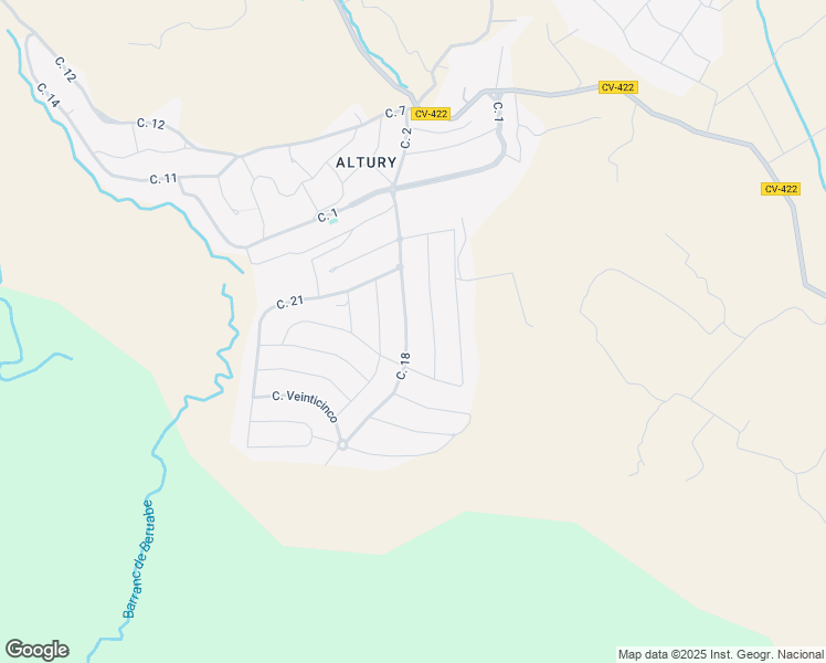 map of restaurants, bars, coffee shops, grocery stores, and more near 25 Urbanización Altury 10 in Turís