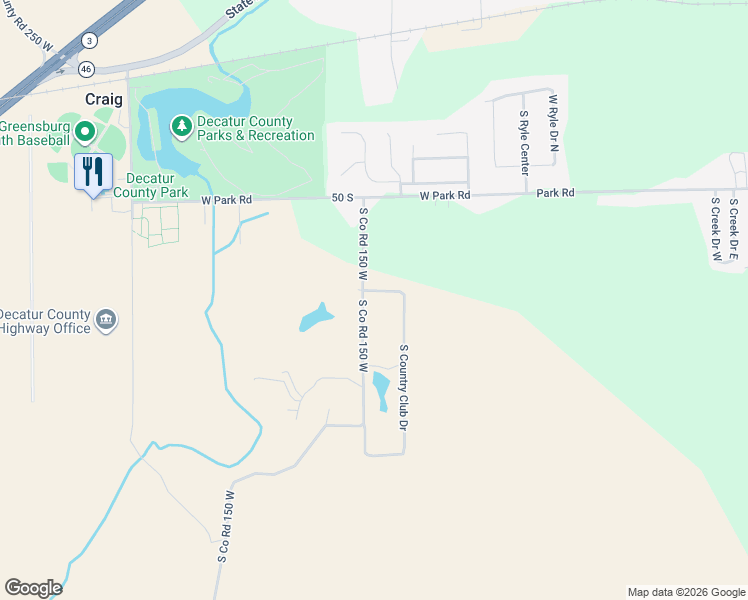 map of restaurants, bars, coffee shops, grocery stores, and more near 689 South Country Club Drive in Greensburg