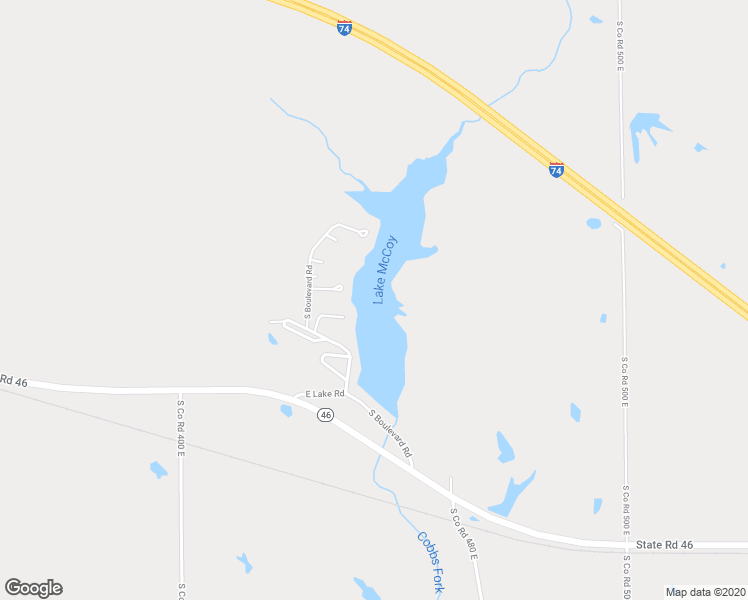 map of restaurants, bars, coffee shops, grocery stores, and more near 999 South Lake McCoy Drive in Greensburg
