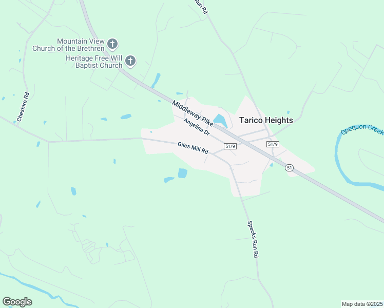 map of restaurants, bars, coffee shops, grocery stores, and more near 2770 Giles Mill Road in Bunker Hill