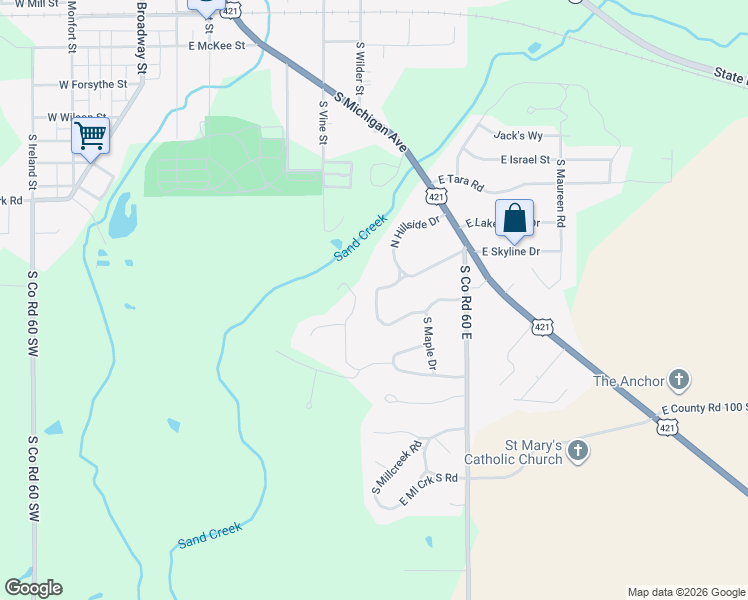 map of restaurants, bars, coffee shops, grocery stores, and more near 1133 South Erdmann Road in Greensburg