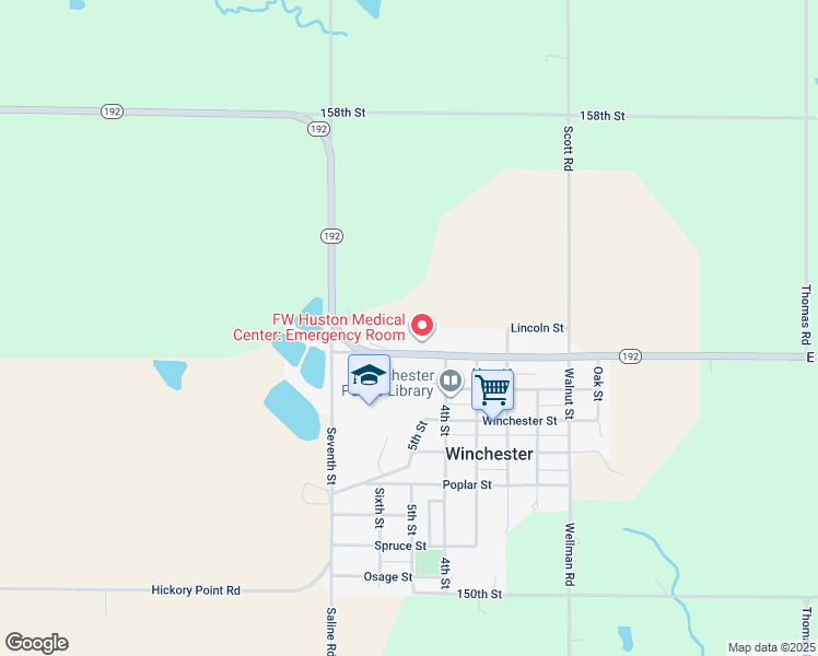 map of restaurants, bars, coffee shops, grocery stores, and more near 408 Delaware Street in Winchester