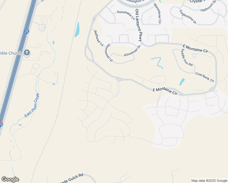 map of restaurants, bars, coffee shops, grocery stores, and more near 1635 East Douglas Lane in Castle Rock
