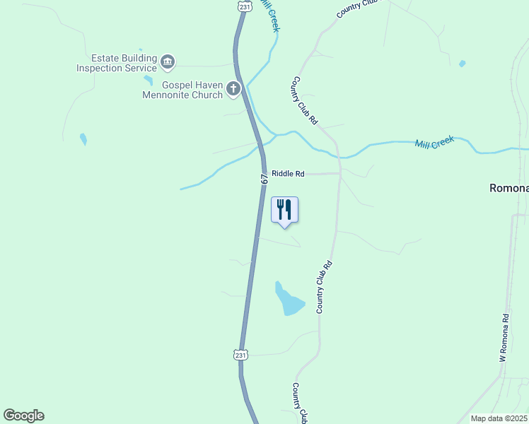 map of restaurants, bars, coffee shops, grocery stores, and more near 2434-2542 U.S. 231 in Spencer