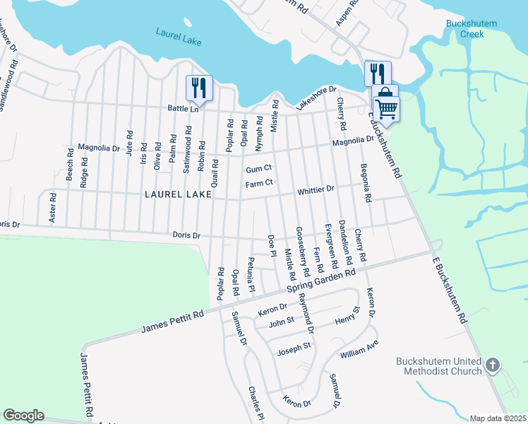 map of restaurants, bars, coffee shops, grocery stores, and more near 415 Doe Place in Millville