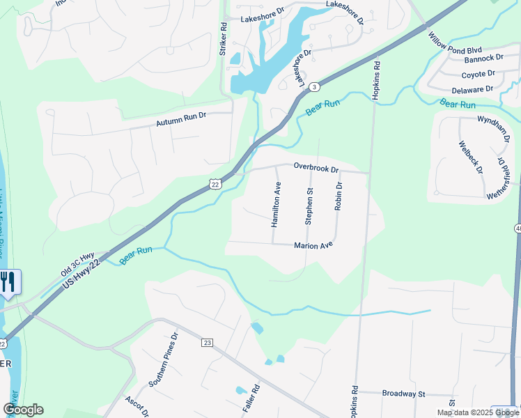 map of restaurants, bars, coffee shops, grocery stores, and more near 1014 Pamela Circle in Maineville