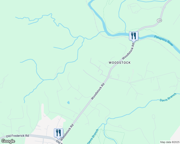 map of restaurants, bars, coffee shops, grocery stores, and more near 1676 Woodstock Road in Woodstock
