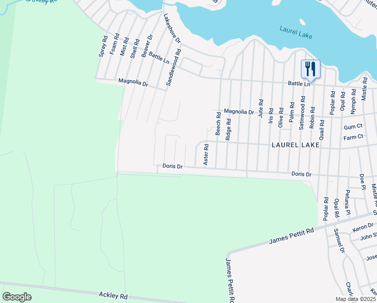map of restaurants, bars, coffee shops, grocery stores, and more near 416 Lark Road in Millville