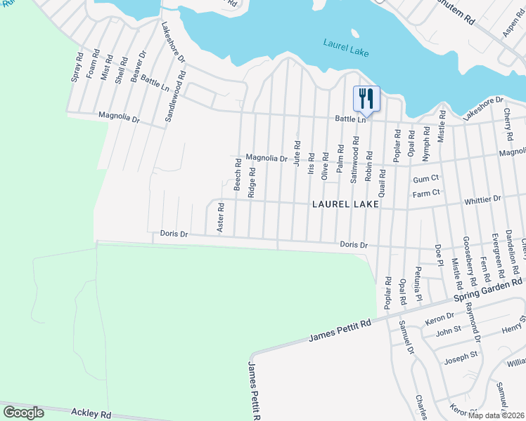 map of restaurants, bars, coffee shops, grocery stores, and more near 404 Daffodil Road in Millville