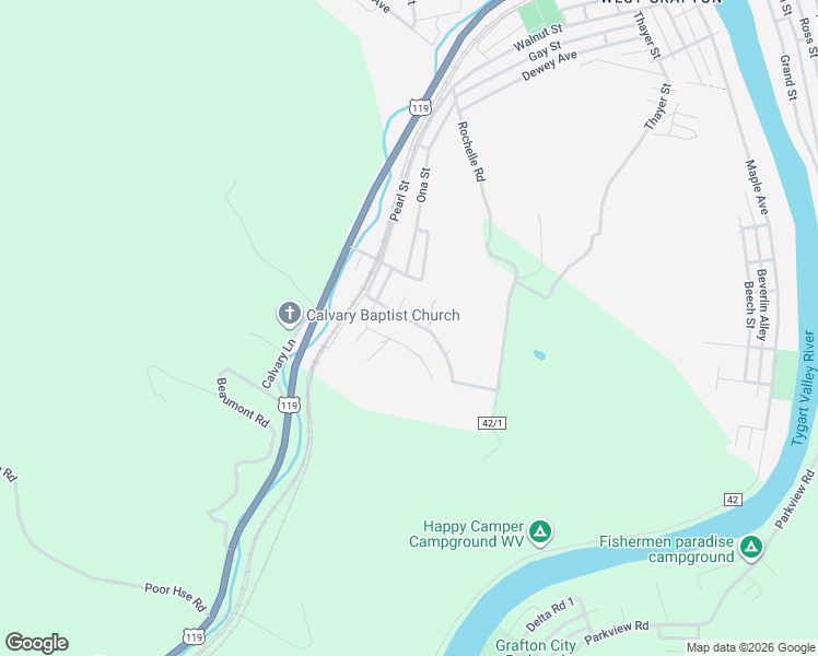 map of restaurants, bars, coffee shops, grocery stores, and more near 907 Percy Street in Grafton