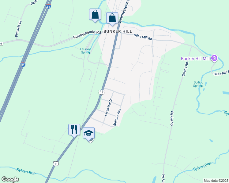 map of restaurants, bars, coffee shops, grocery stores, and more near 71 Prospect Avenue in Bunker Hill