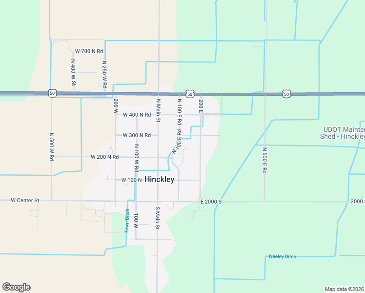 map of restaurants, bars, coffee shops, grocery stores, and more near 254 North 100 East Road in Hinckley