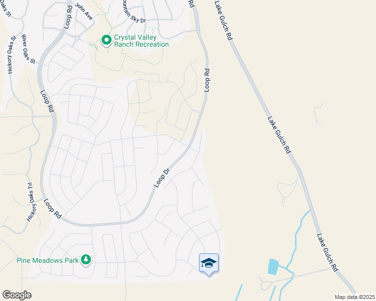 map of restaurants, bars, coffee shops, grocery stores, and more near Loop Road in Castle Rock