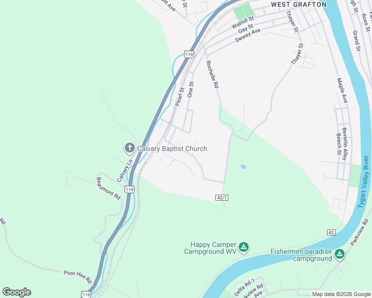 map of restaurants, bars, coffee shops, grocery stores, and more near 907 Percy St in Grafton