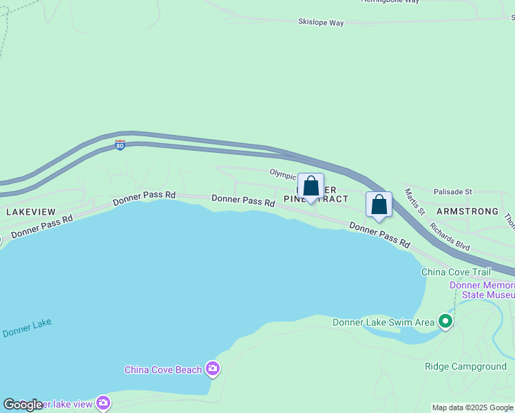 map of restaurants, bars, coffee shops, grocery stores, and more near 13569 Donner Pass Road in Truckee
