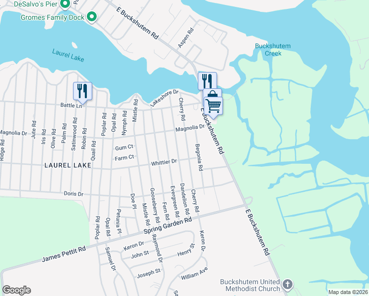 map of restaurants, bars, coffee shops, grocery stores, and more near 337 Cherry Road in Millville