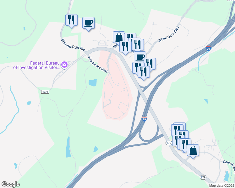 map of restaurants, bars, coffee shops, grocery stores, and more near 327 Medical Park Drive in Bridgeport