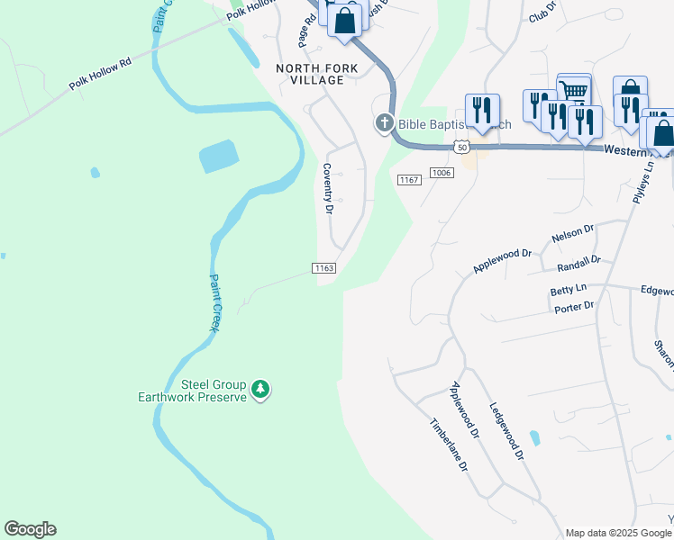 map of restaurants, bars, coffee shops, grocery stores, and more near 101 Page Road in Chillicothe