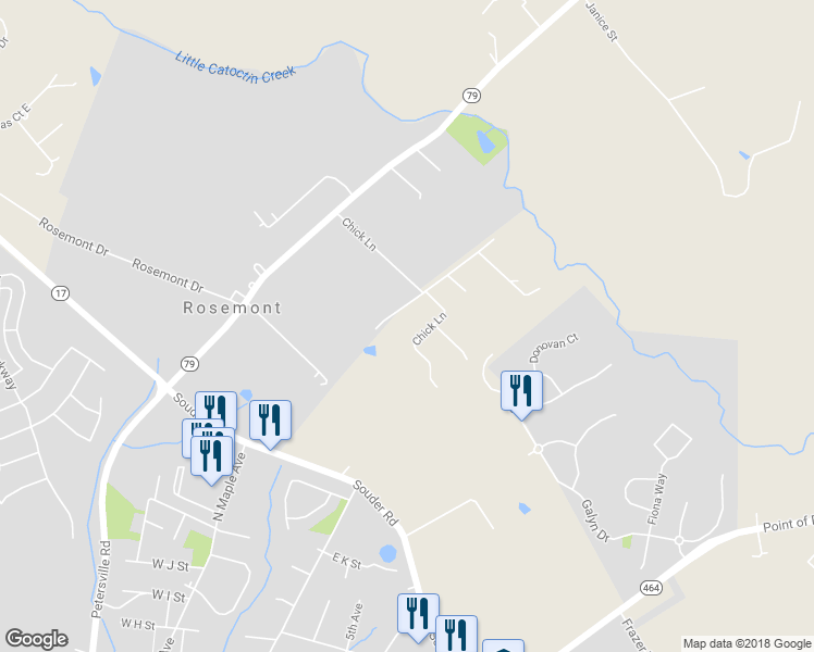 map of restaurants, bars, coffee shops, grocery stores, and more near 3509 Chick Lane in Knoxville