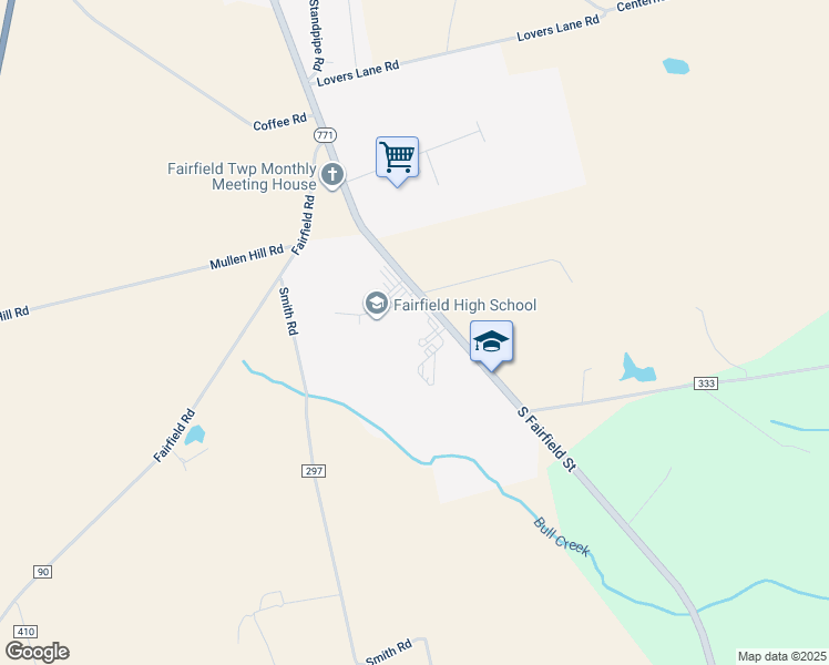 map of restaurants, bars, coffee shops, grocery stores, and more near 11643 South Fairfield Street in Leesburg