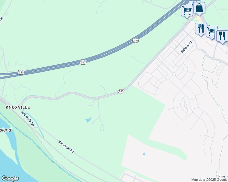 map of restaurants, bars, coffee shops, grocery stores, and more near 538 Jefferson Pike in Knoxville