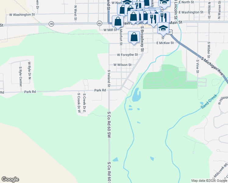 map of restaurants, bars, coffee shops, grocery stores, and more near 312 West Lou Lane in Greensburg