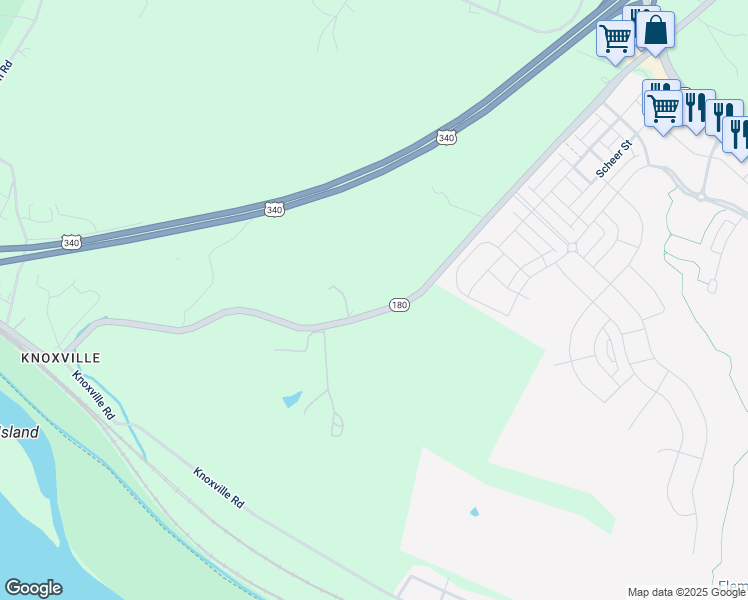 map of restaurants, bars, coffee shops, grocery stores, and more near 538 Jefferson Pike in Knoxville