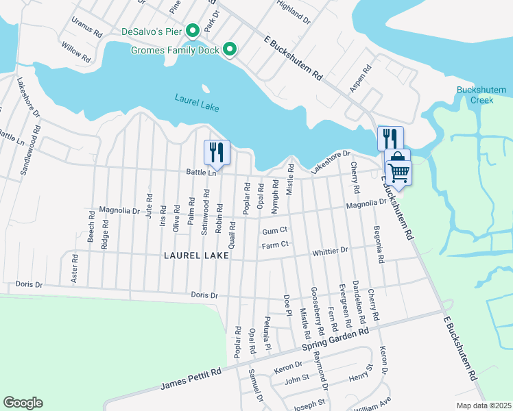 map of restaurants, bars, coffee shops, grocery stores, and more near 234 Opal Road in Millville