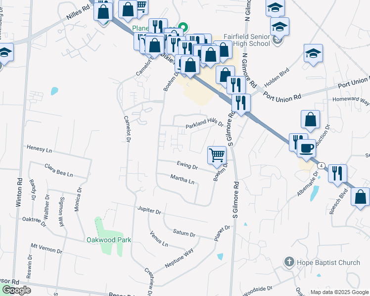 map of restaurants, bars, coffee shops, grocery stores, and more near 40 Heffron Drive in Fairfield