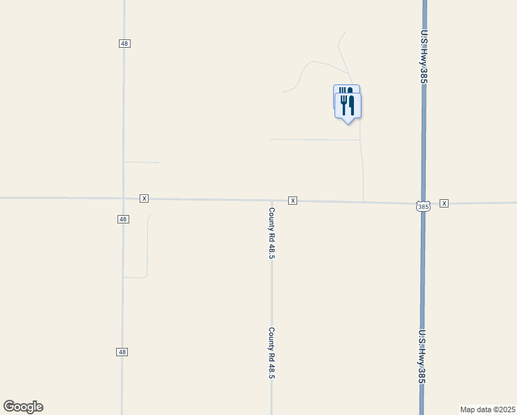 map of restaurants, bars, coffee shops, grocery stores, and more near 48490 County Road X in Burlington