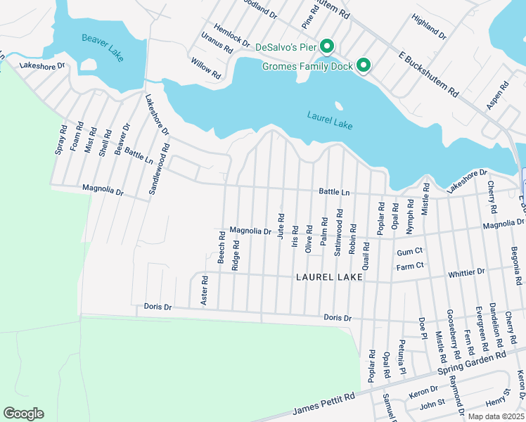 map of restaurants, bars, coffee shops, grocery stores, and more near 250 Daffodil Road in Millville