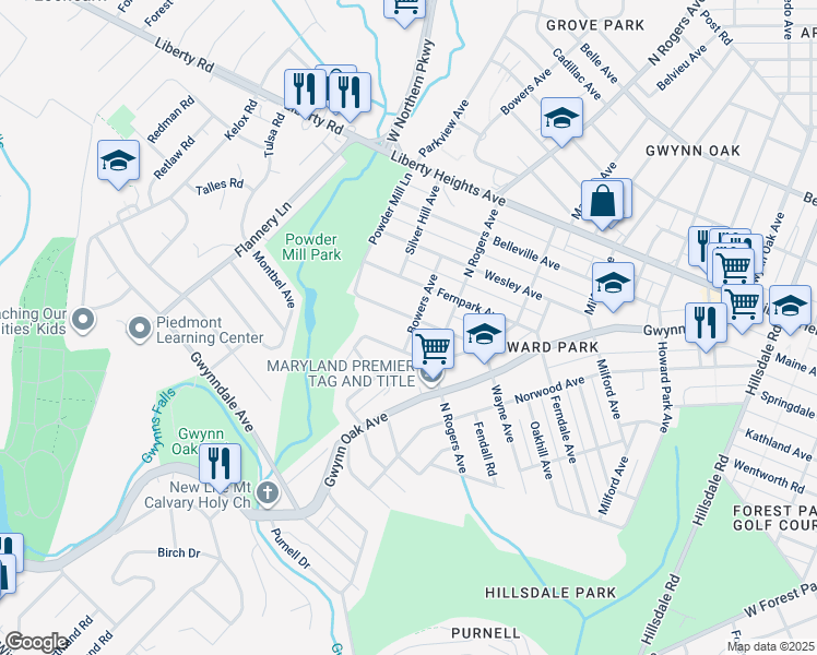 map of restaurants, bars, coffee shops, grocery stores, and more near 5601 Wayne Avenue in Baltimore