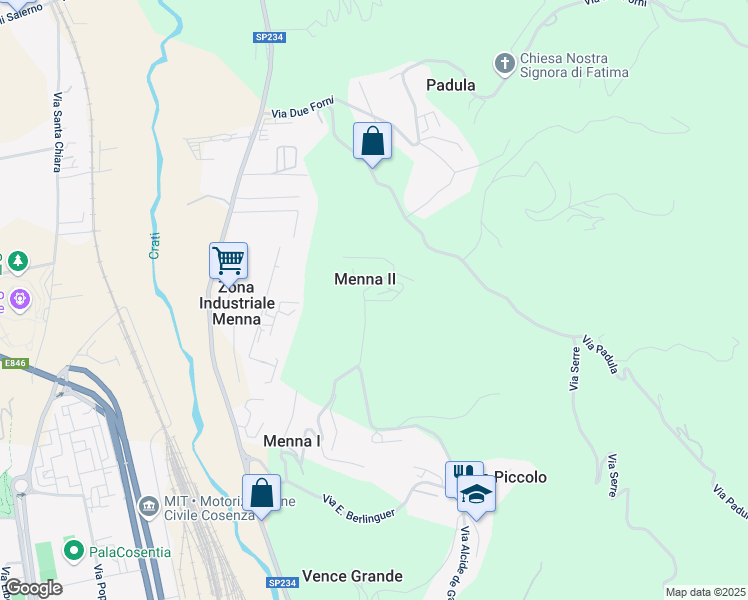 map of restaurants, bars, coffee shops, grocery stores, and more near 40 Via Tommaso Campanella in Menna II