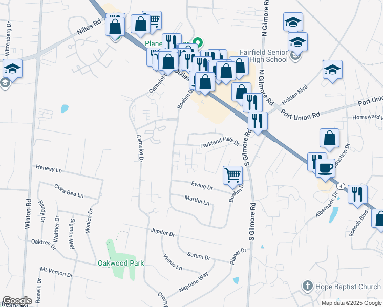 map of restaurants, bars, coffee shops, grocery stores, and more near 30 Heffron Drive in Fairfield