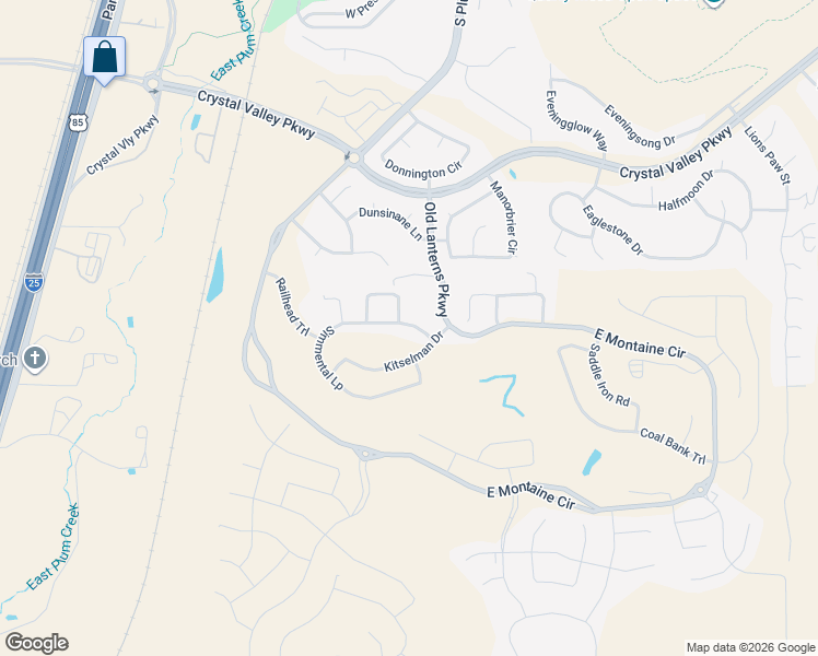 map of restaurants, bars, coffee shops, grocery stores, and more near 81 Simmental Loop in Castle Rock