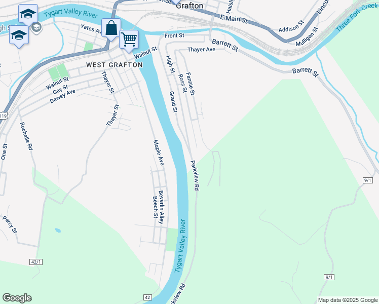 map of restaurants, bars, coffee shops, grocery stores, and more near 269 County Route 44/8 in Grafton