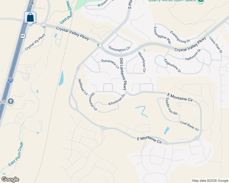 map of restaurants, bars, coffee shops, grocery stores, and more near 81 Simmental Loop in Castle Rock