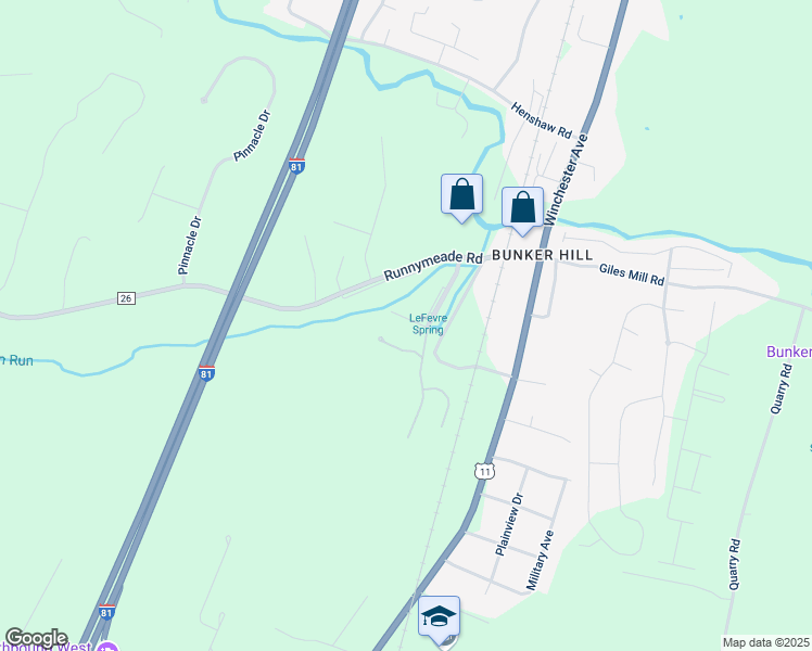 map of restaurants, bars, coffee shops, grocery stores, and more near 45 Private Court in Bunker Hill