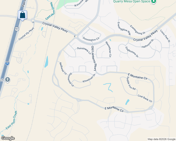 map of restaurants, bars, coffee shops, grocery stores, and more near 81 Simmental Loop in Castle Rock