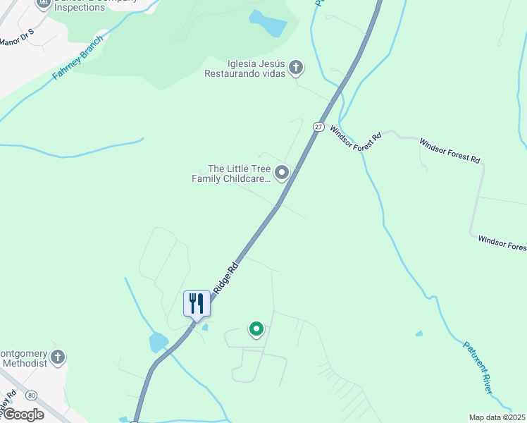 map of restaurants, bars, coffee shops, grocery stores, and more near 28924 Ridge Road in Mount Airy