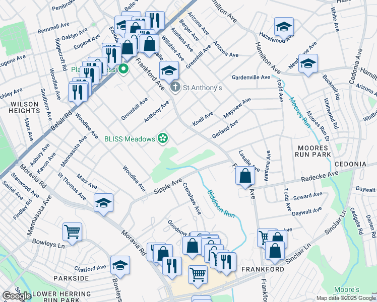 map of restaurants, bars, coffee shops, grocery stores, and more near 5302 Barbara Avenue in Baltimore