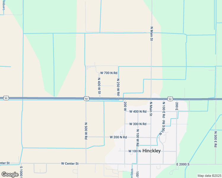 map of restaurants, bars, coffee shops, grocery stores, and more near 279 West 600 North Street in Hinckley