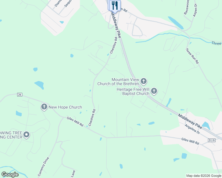 map of restaurants, bars, coffee shops, grocery stores, and more near 310 Cheshire Road in Bunker Hill