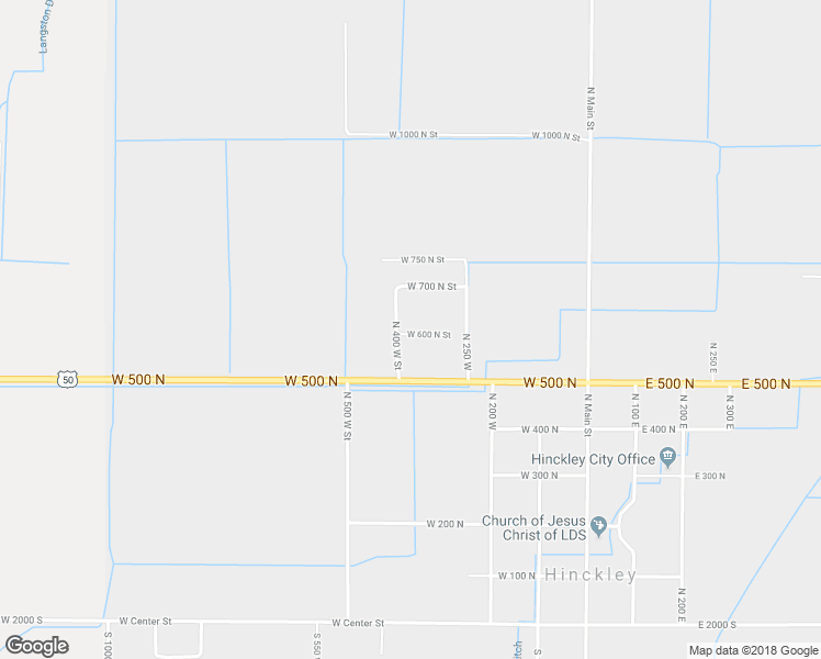 map of restaurants, bars, coffee shops, grocery stores, and more near 279 West 600 North Street in Hinckley