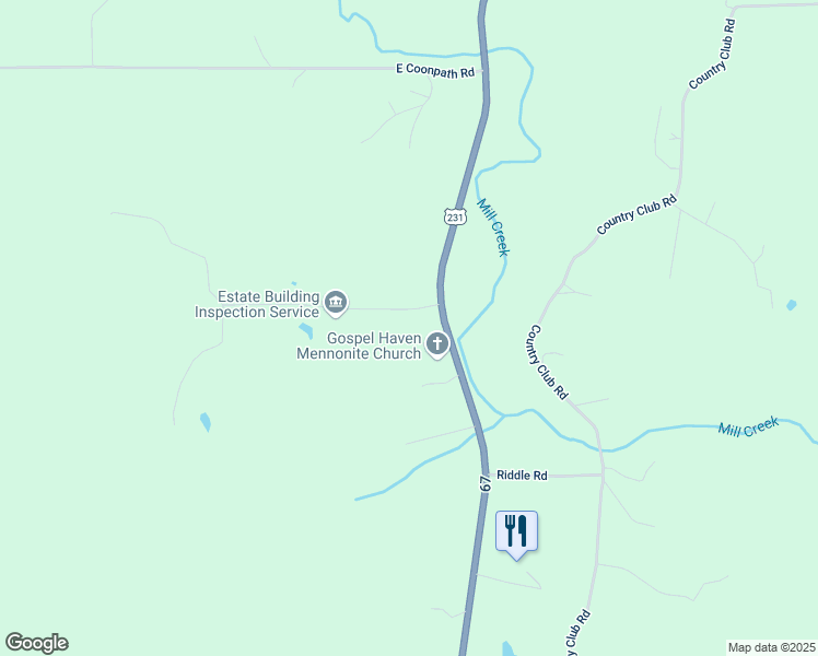 map of restaurants, bars, coffee shops, grocery stores, and more near 891-1221 County Road 300 North in Spencer