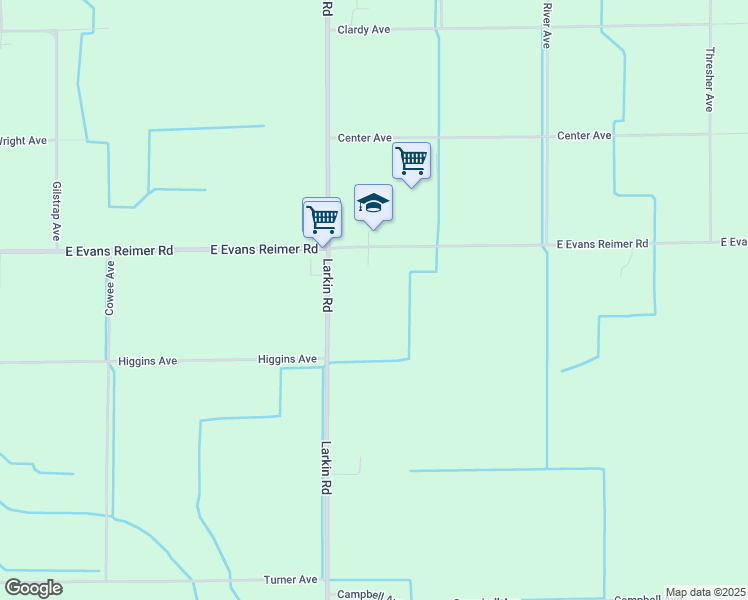 map of restaurants, bars, coffee shops, grocery stores, and more near 642 East Evans Reimer Road in Gridley