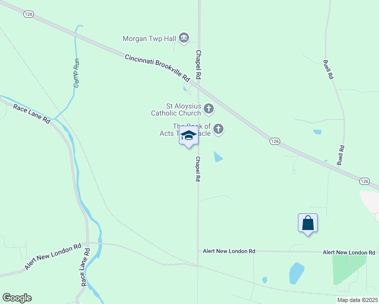 map of restaurants, bars, coffee shops, grocery stores, and more near 3427 Chapel Road in Hamilton